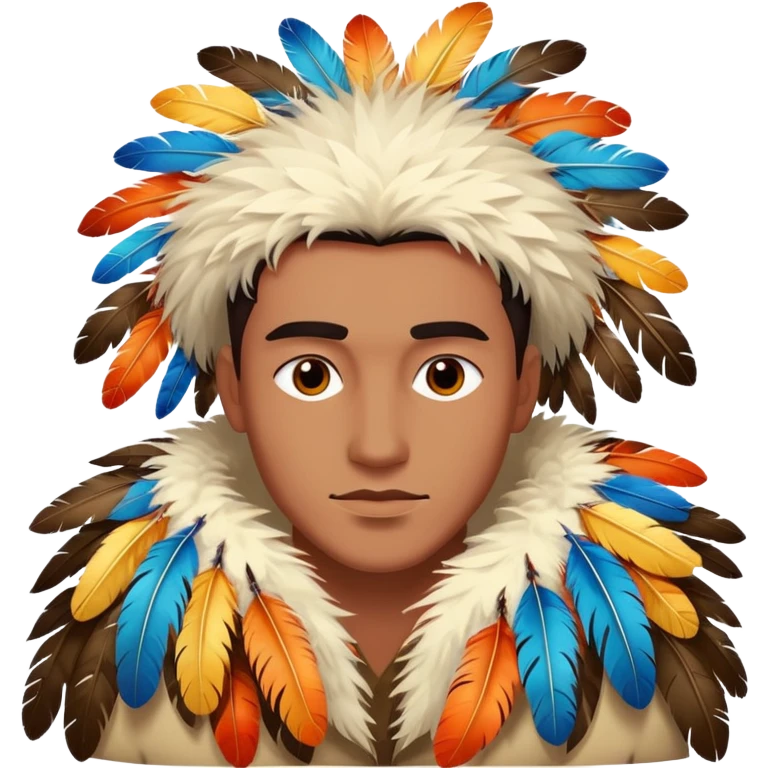 Man covered in bird feathers emoji
