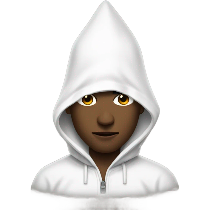 man wearing a pointy white hood emoji