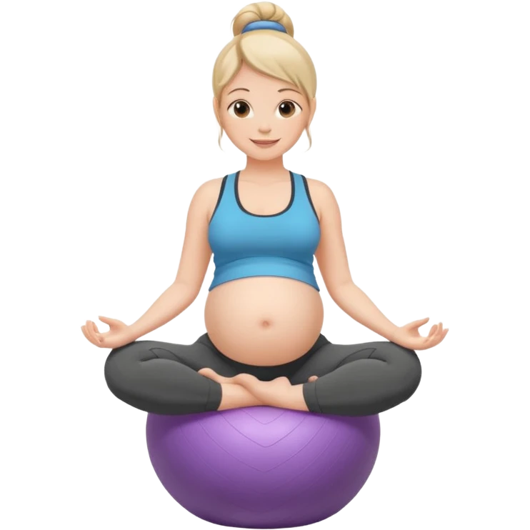Pregnant woman on yoga ball emoji