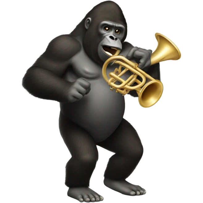 Gorila tocando trompeta emoji