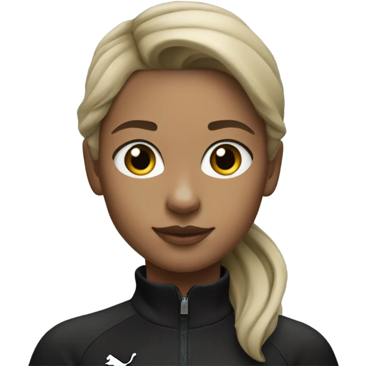 sleek black puma - girl  emoji