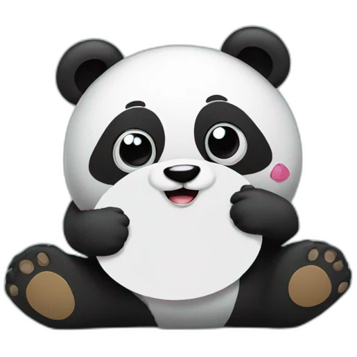 panda holds sign with question mark noticed on it emoji