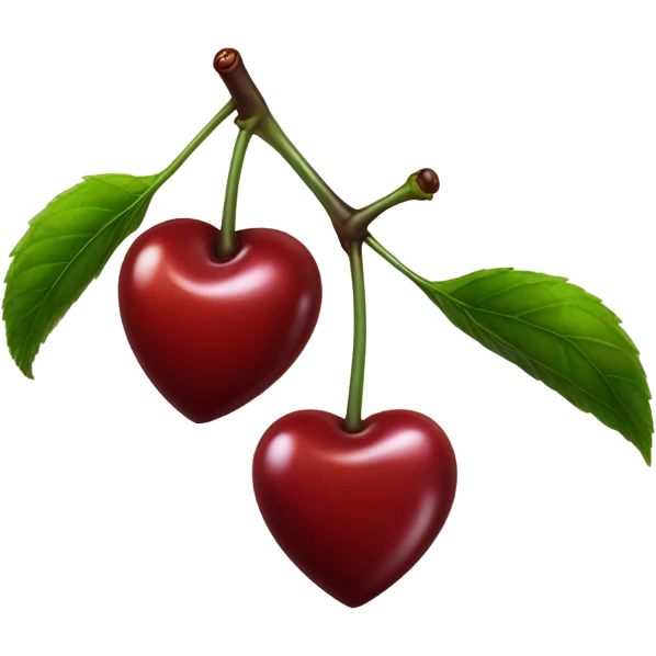 Heart shaped cherry emoji