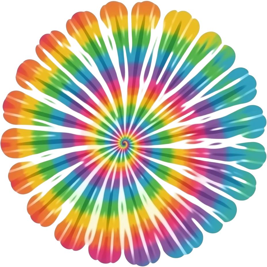 Multicolored rainbow retro groovy tie dye hippie trippy floral patterns emoji