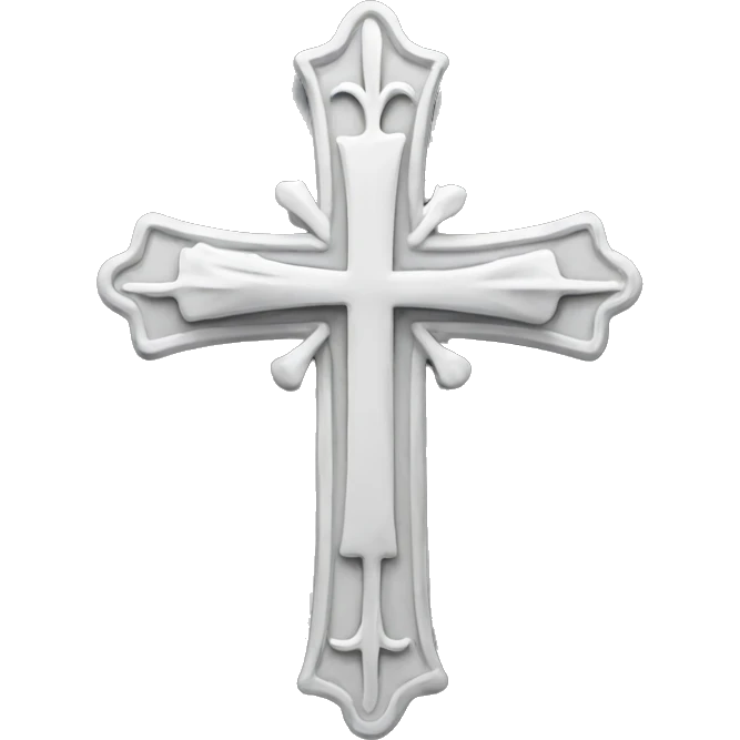 White cross, gothic, detailed emoji
