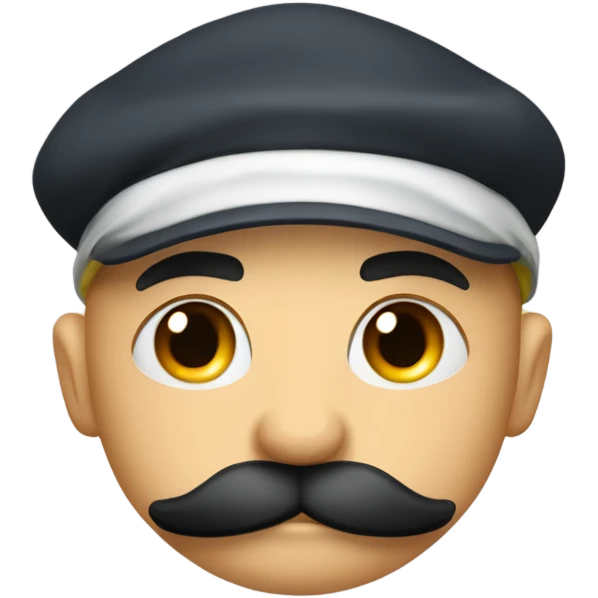 Muscular furry male underwear with black moustache and casquette yankee  emoji