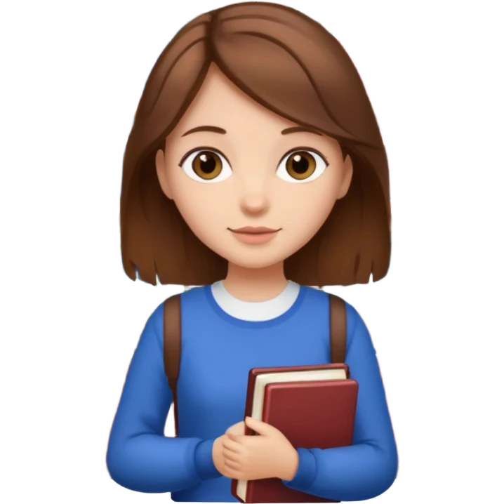 Brown hair’s Girl with books emoji