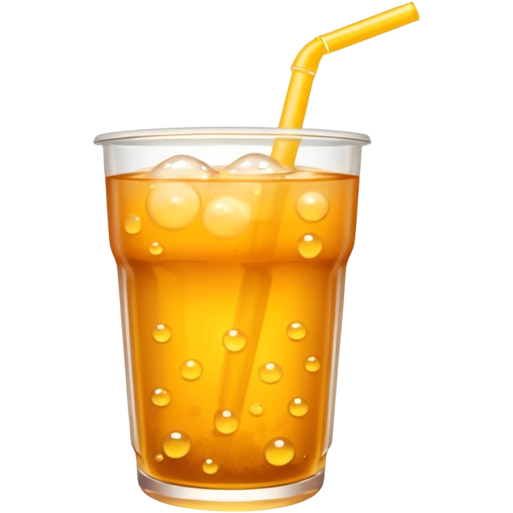 Make a orange tea boba with yellow bubbles emoji
