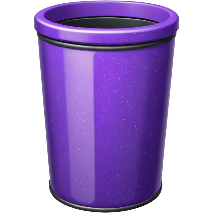 Glitter Purple and Cian  metal rubbish bin office emoji
