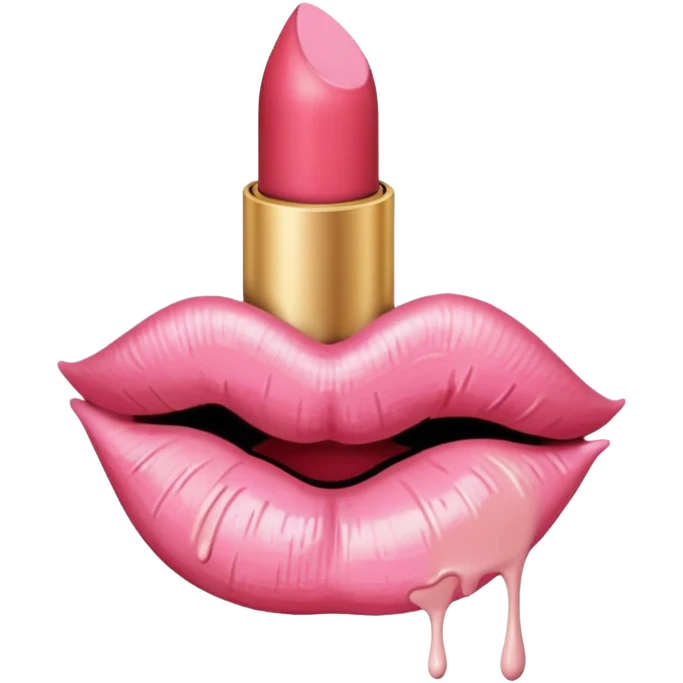 lipstick print from a kiss in soft pink, pastel light emoji