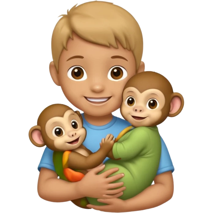 Baby with Monkey. emoji