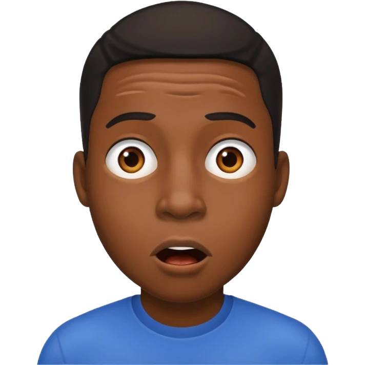 black man, surprised emoji