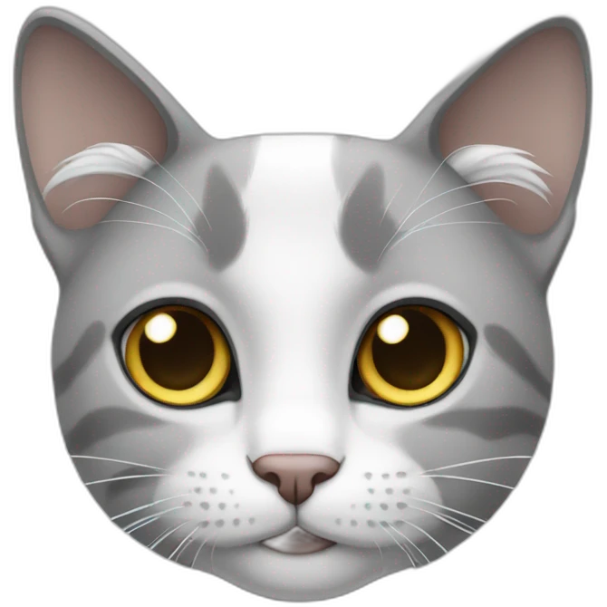 Cat white and grey emoji