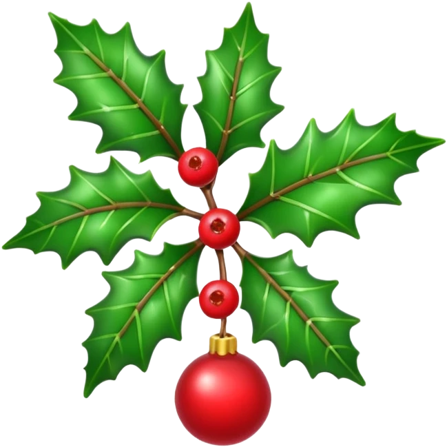 Single Christmas holly emoji