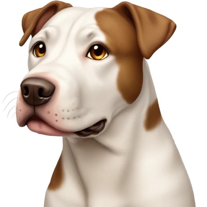 Labrador/Pit bull mix dog white with brown patches emoji