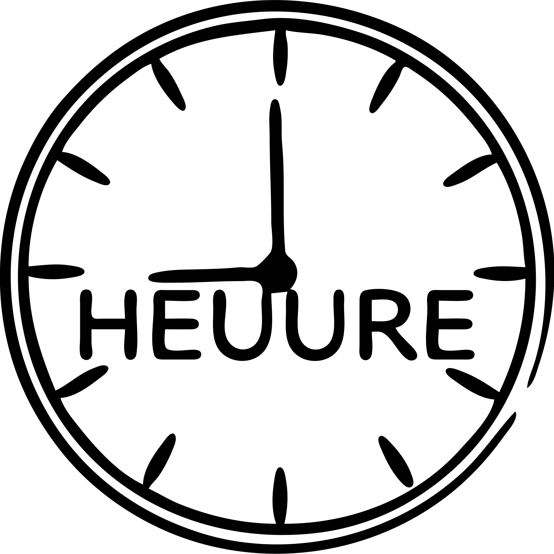 A clock icon with the text "HEURE" emoji