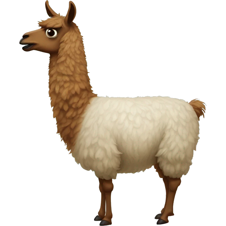 discombobulated and confused llama emoji