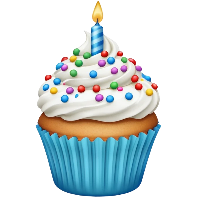  birthday Cupcake with white icing emoji