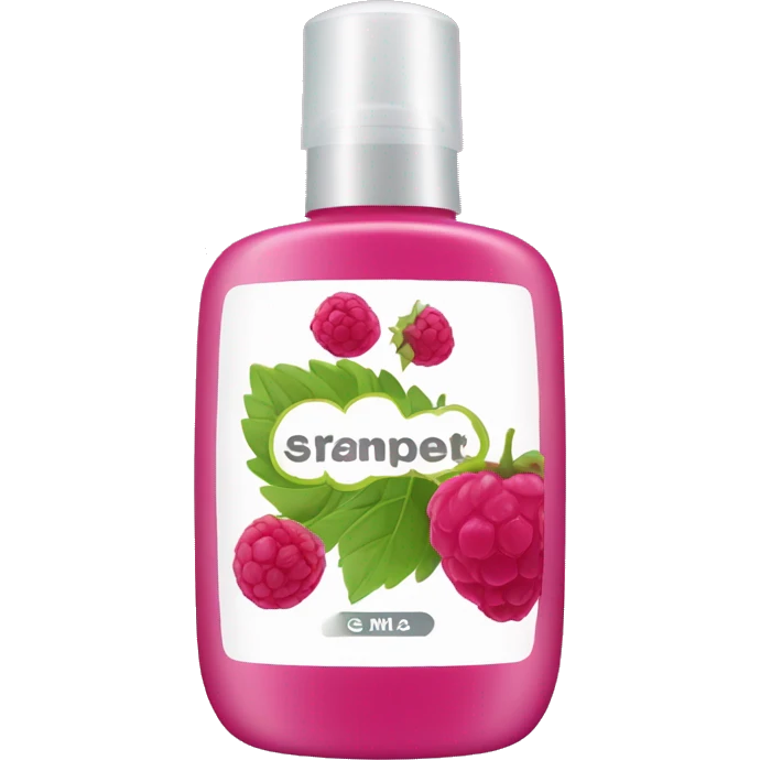 shampoo with a brand of raspberry emoji