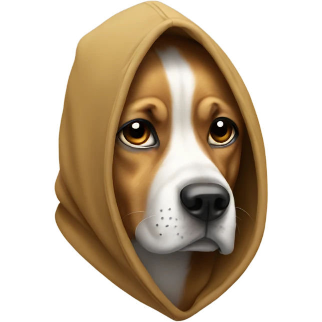 Dog wearing a hood emoji