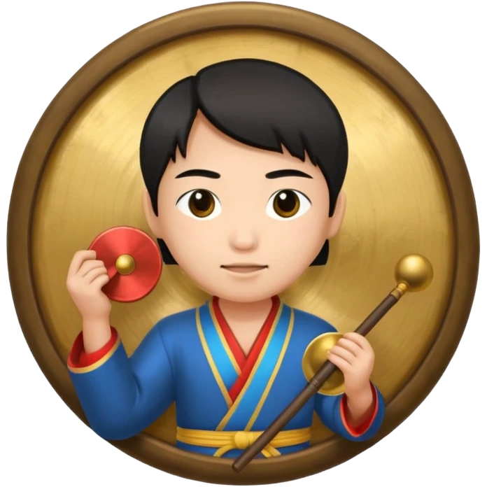 asian and gong emoji