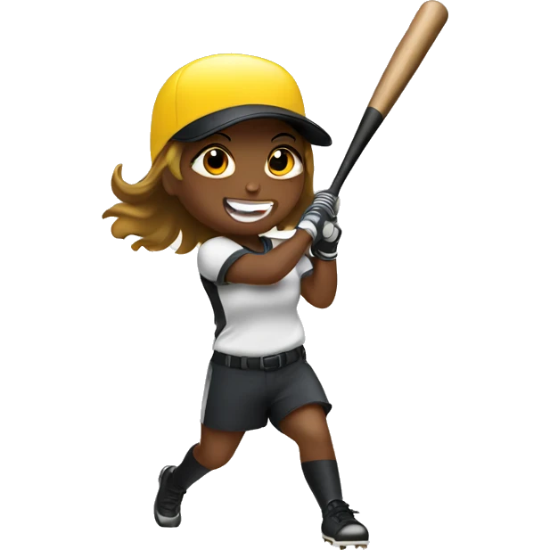 Girl hitting softball emoji