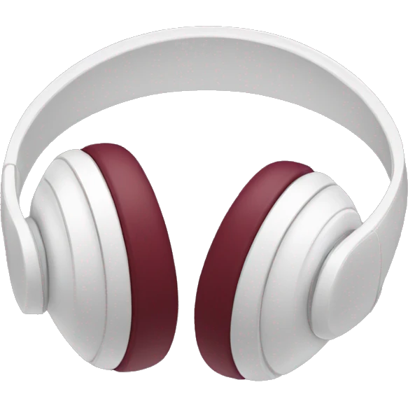 White headphones with maroon bow emoji