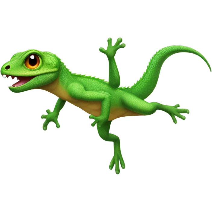 Lizard jumping on the moon emoji