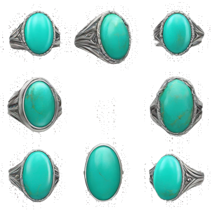 Realistic isolated turquoise ring emoji