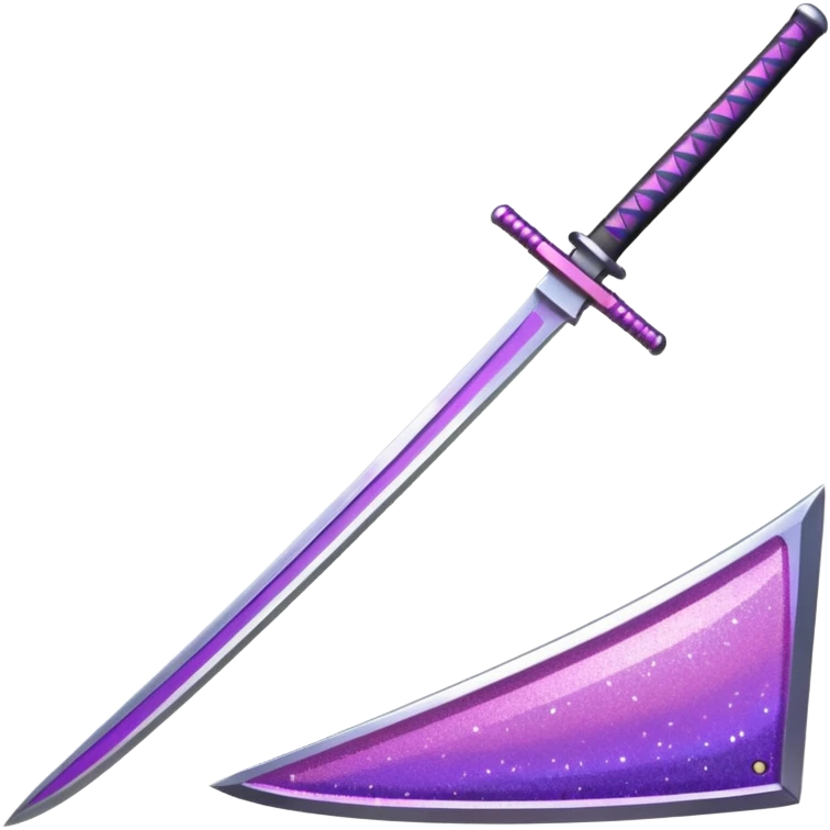 glitter purple and pink katana emoji