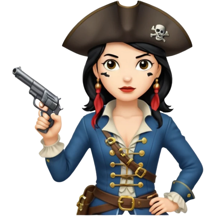 Lady Pirate With Gun, point to thr front. emoji