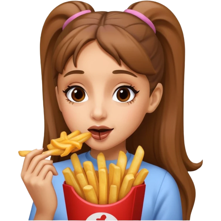ariana grande munching fries emoji