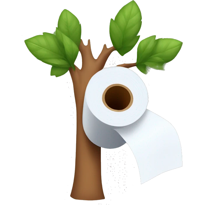 Toilet paper in a tree emoji