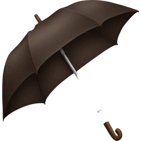 Dark brown umbrella emoji