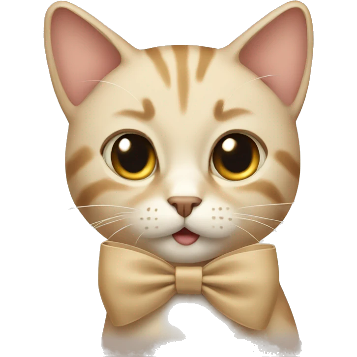  Cat with a beige bow  emoji