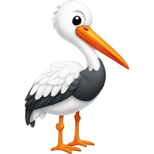 The stork stands do sports emoji