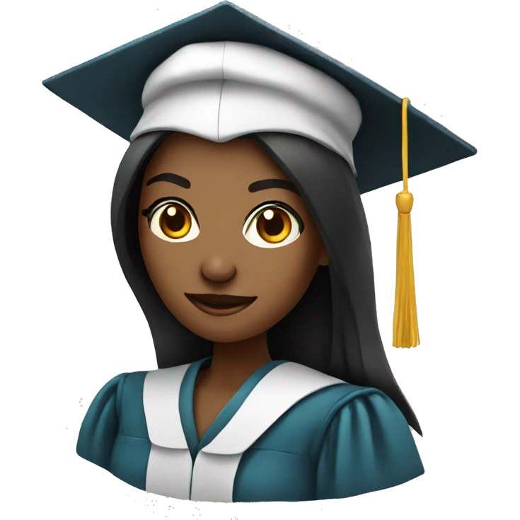 White skin female student with phd graduation hat emoji