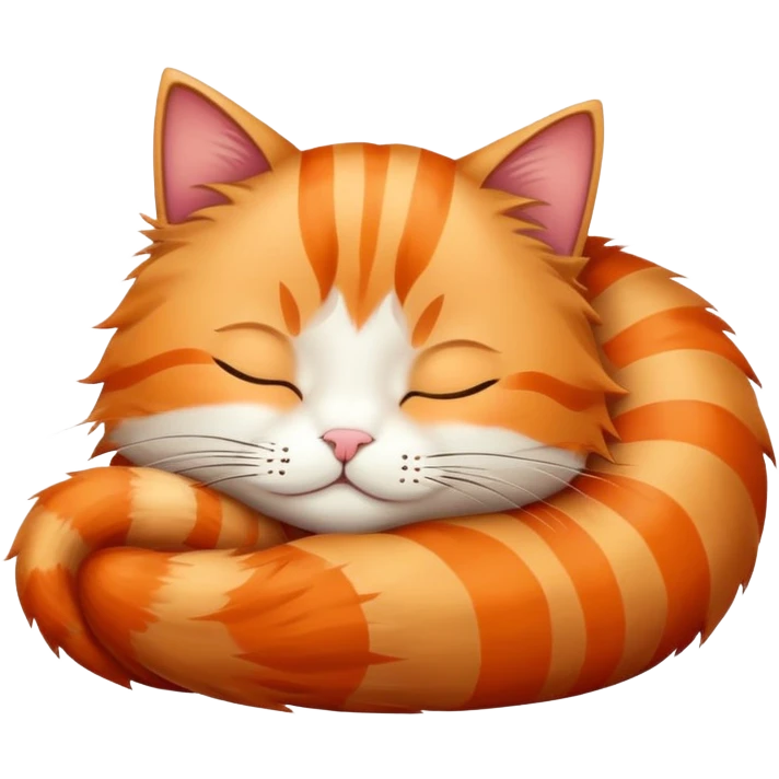 gato atigrado durmiendo más naranja  emoji