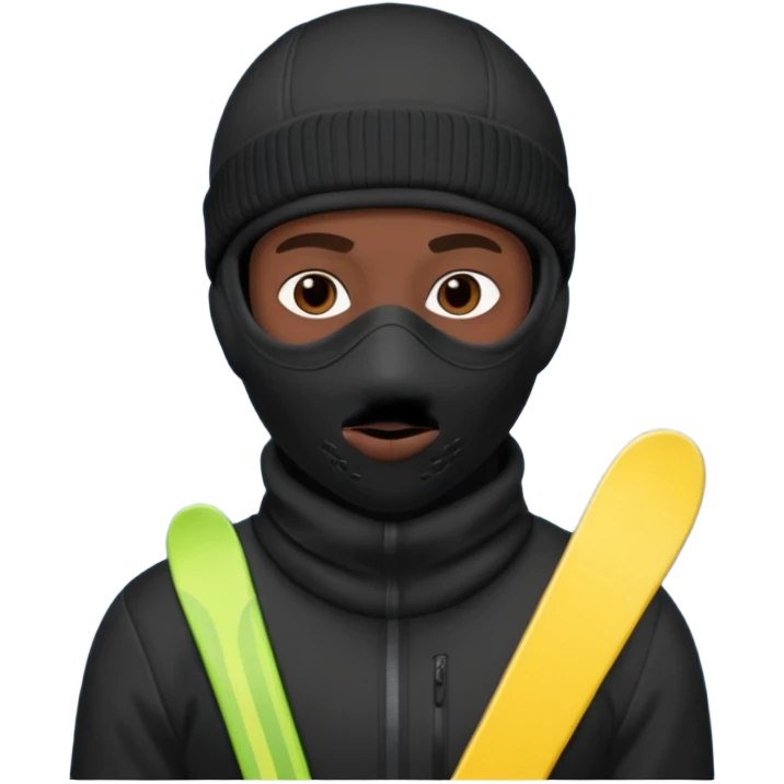Black man in full ski mask emoji