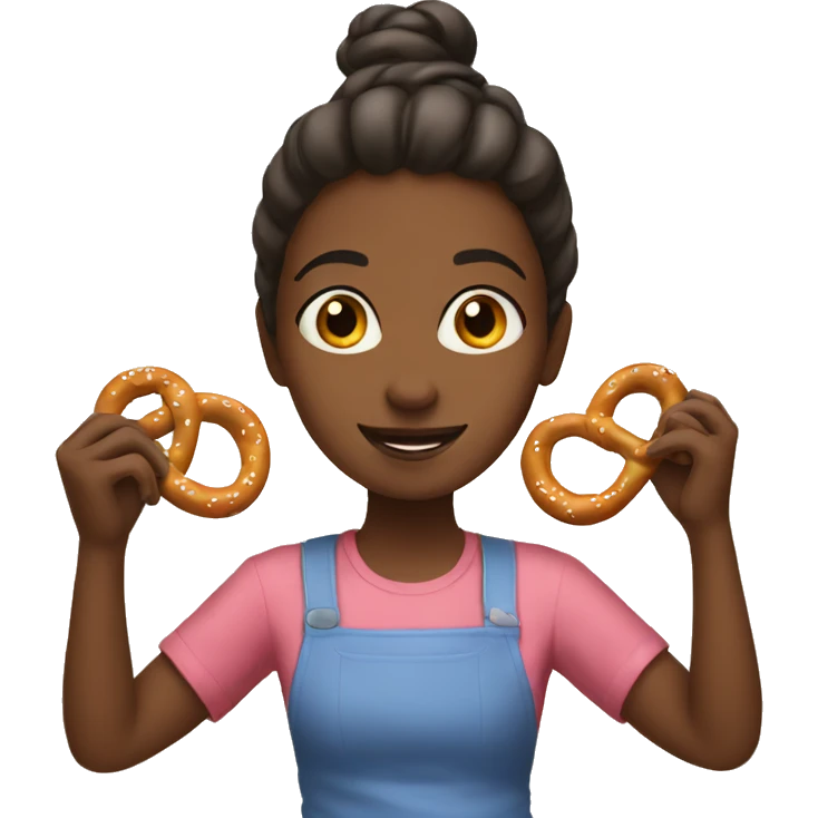 girl making pretzels  emoji