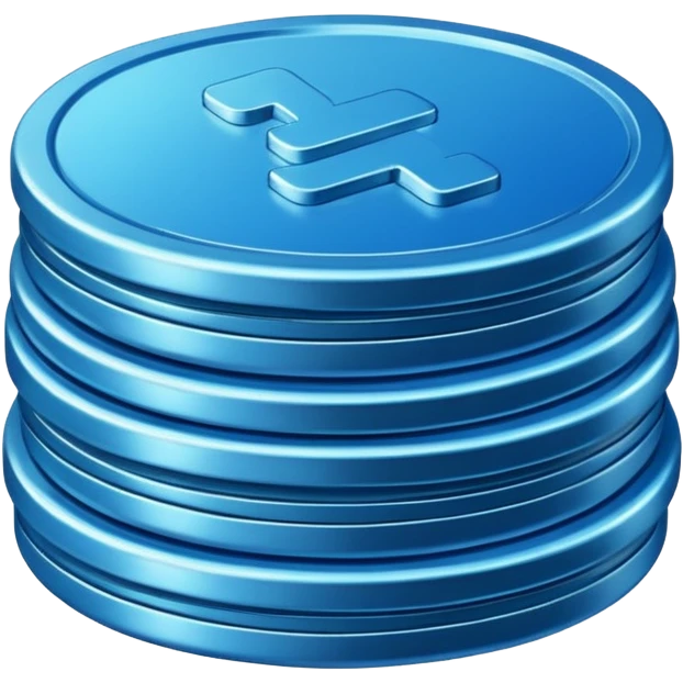 blue coins credit in a package emoji