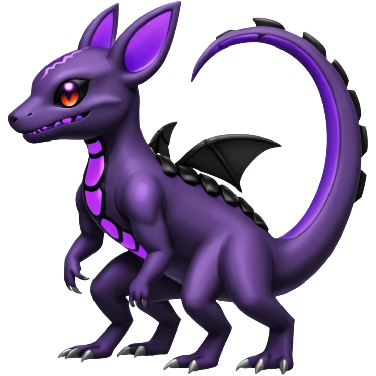 Shiny Evil Dusknoir-Salandit-Umbreon-Fakémon-hybrid-creature (full body)  emoji