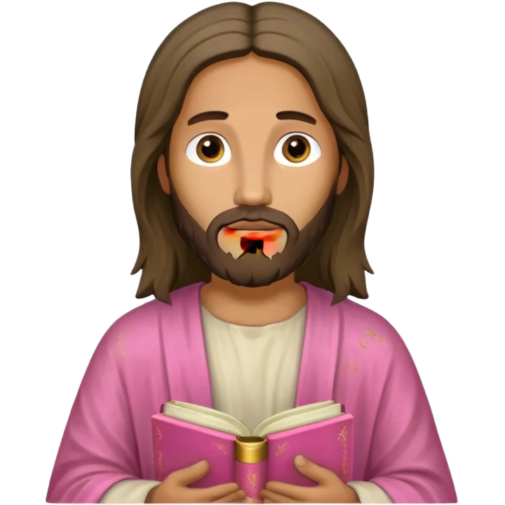 Jesus with a pink bible  emoji