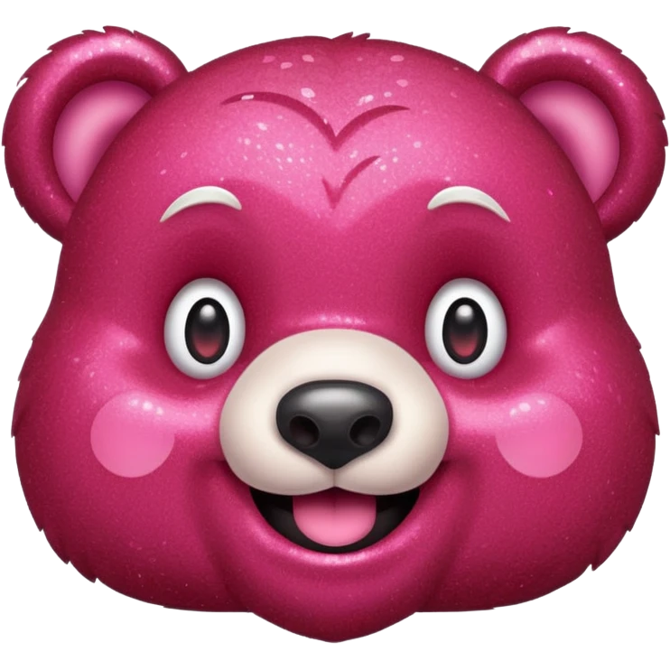 red glitter sweet bear Happy  emoji