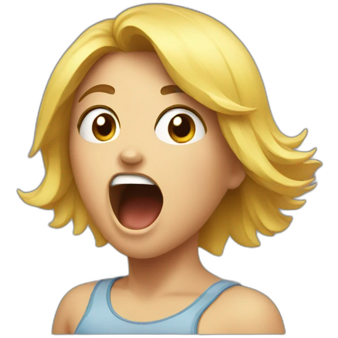 Girl yelling emoji