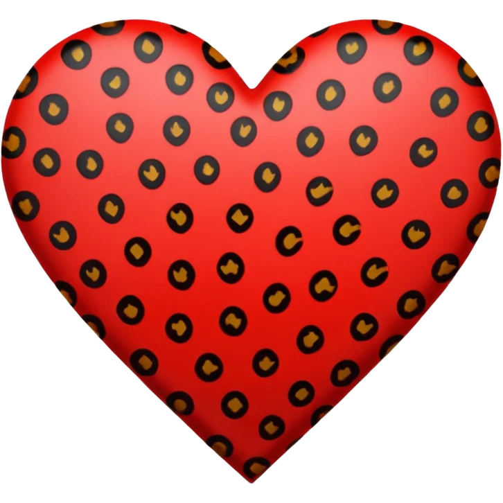 leopard print heart red outline emoji