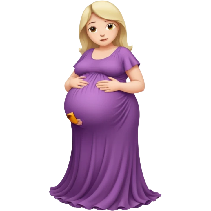 very heavily pregnant overdue woman with super  large belly emoji