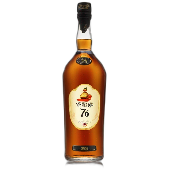 bottle of 6 years Kizlyar brandy with black label emoji