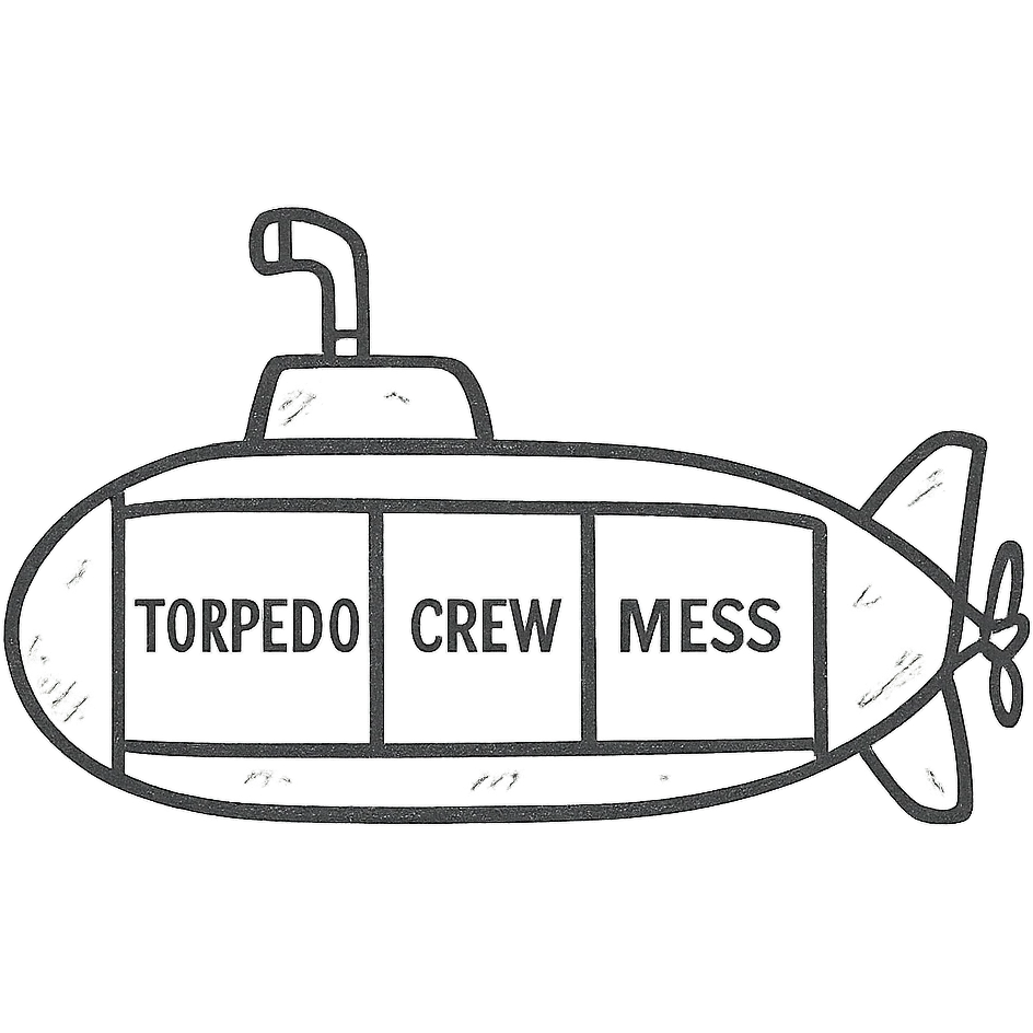 submarine floorplan, interior cutaway, labeled rooms, technical drawing, blueprint style emoji