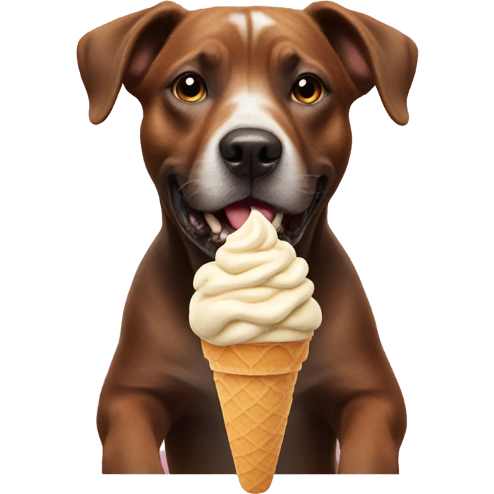 Dog eating ice cream emoji